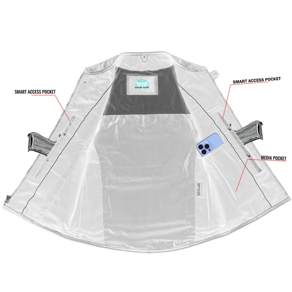 SWAT-Style Leather Motorcycle Vest – Tactical Design & Concealed Carry