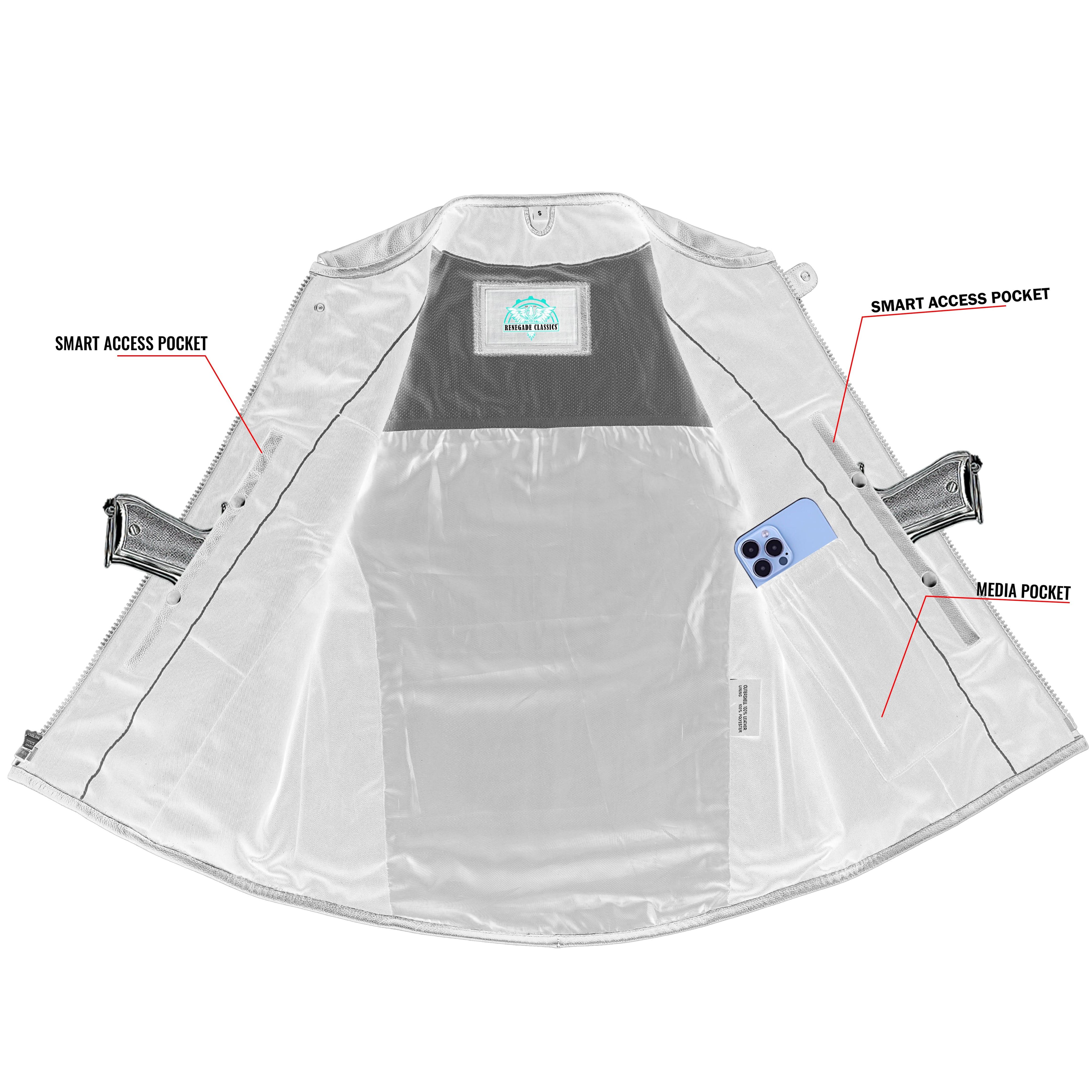 SWAT-Style Leather Motorcycle Vest – Tactical Design & Concealed Carry