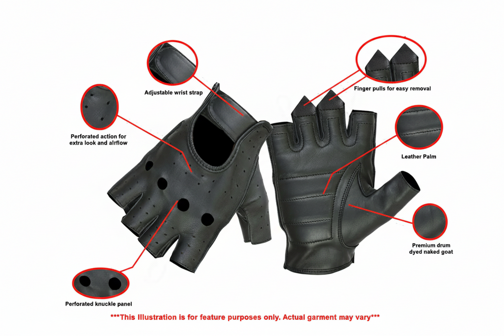 Premium Fingerless Gloves – Drum Dyed Goat Leather for Long Haul Comfort