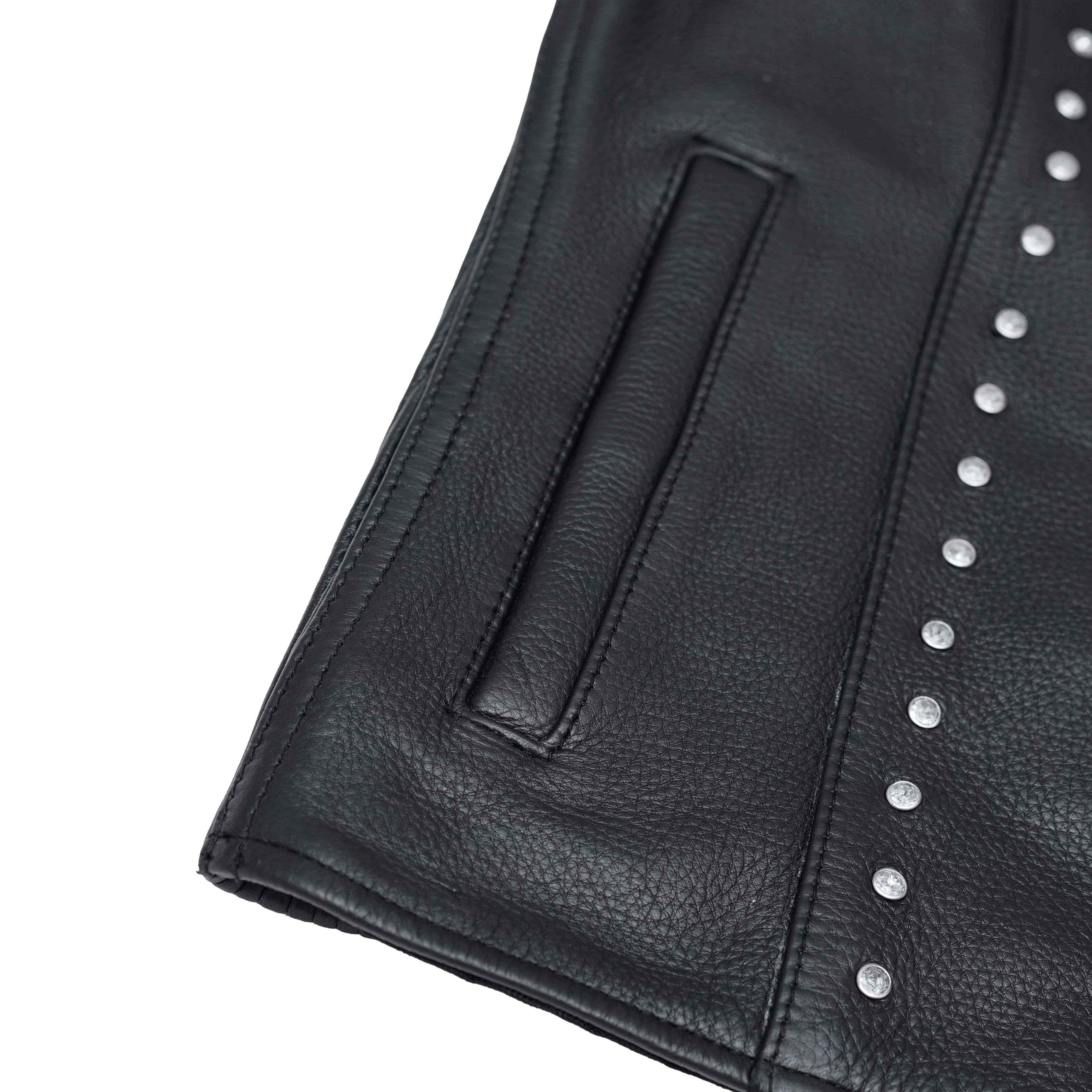 Biker Women's Studded Leather Vest – Premium Protection with Bold Style