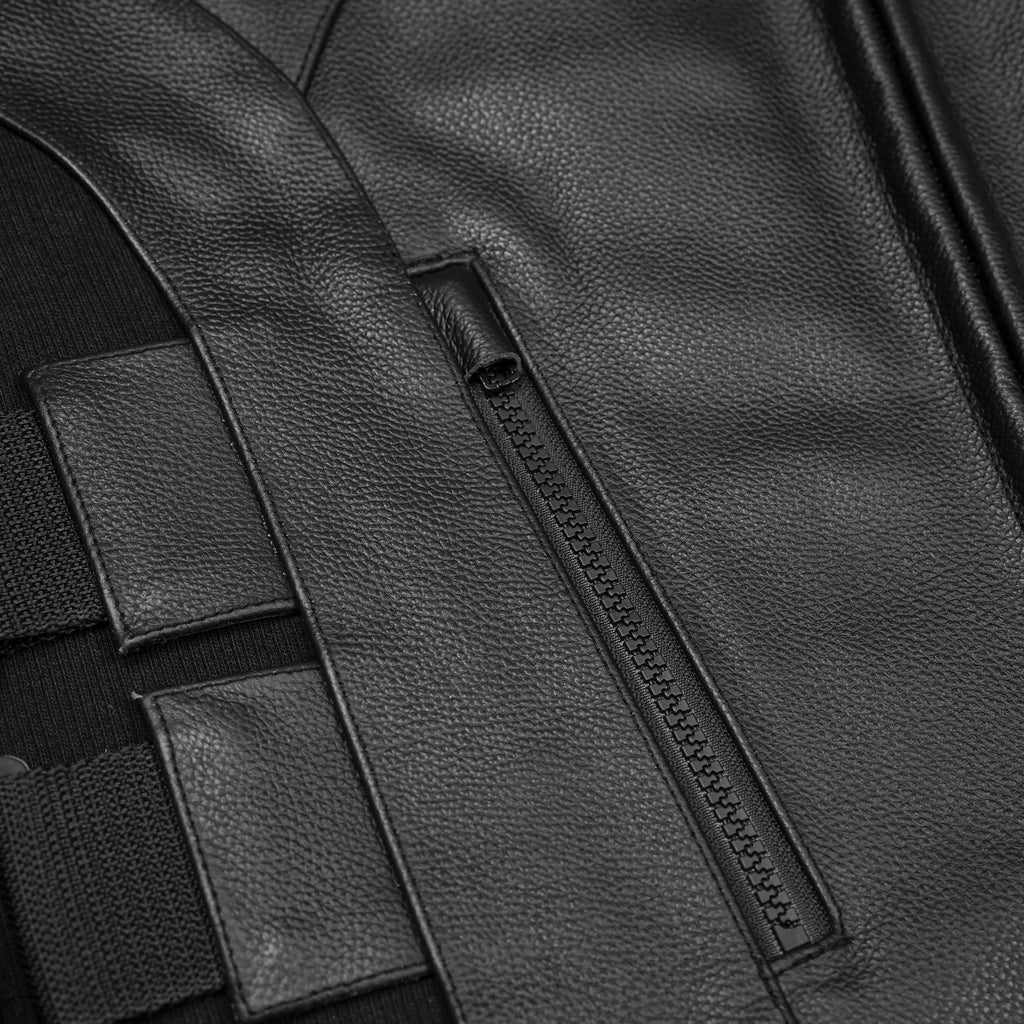 SWAT-Style Leather Motorcycle Vest – Tactical Design & Concealed Carry