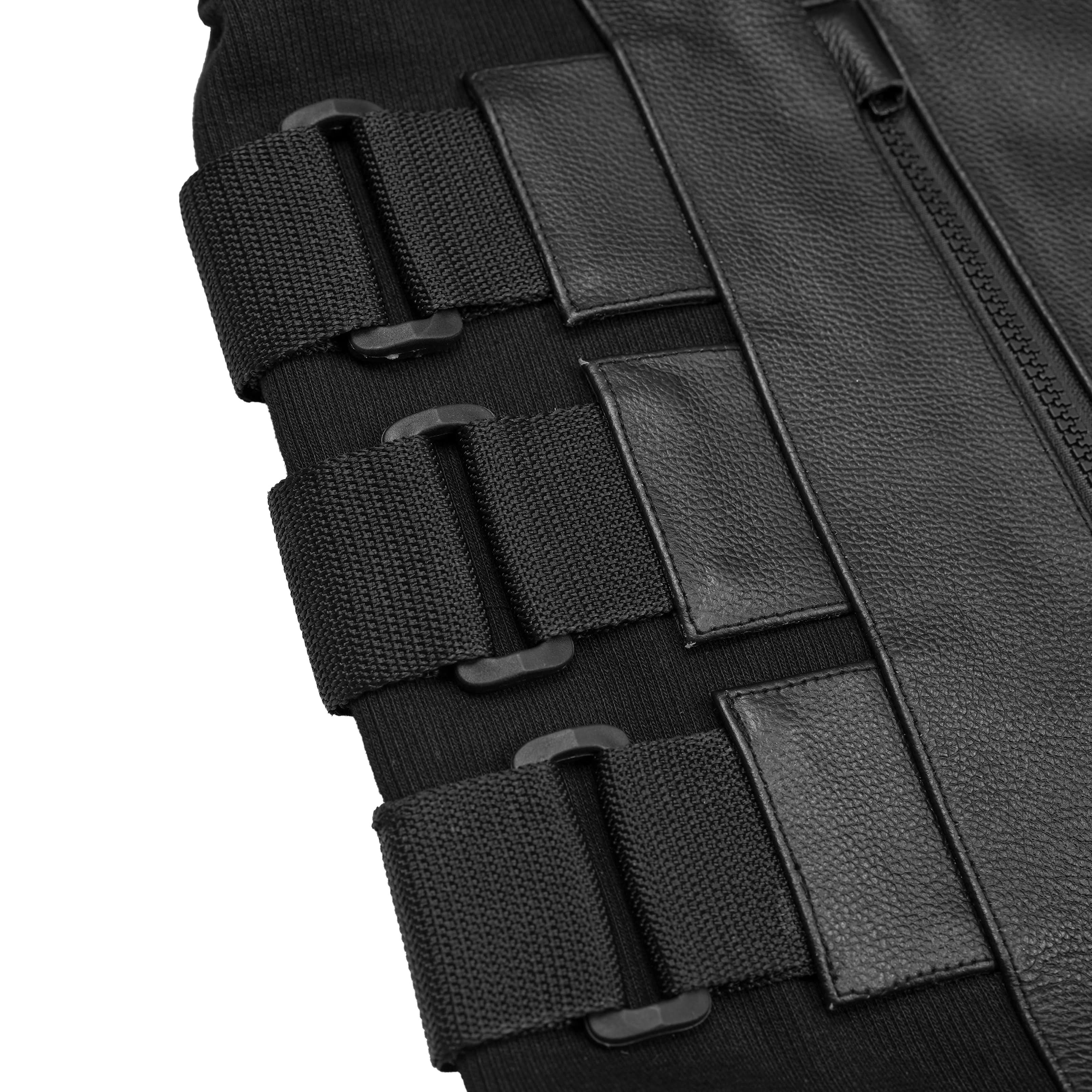 SWAT-Style Leather Motorcycle Vest – Tactical Design & Concealed Carry