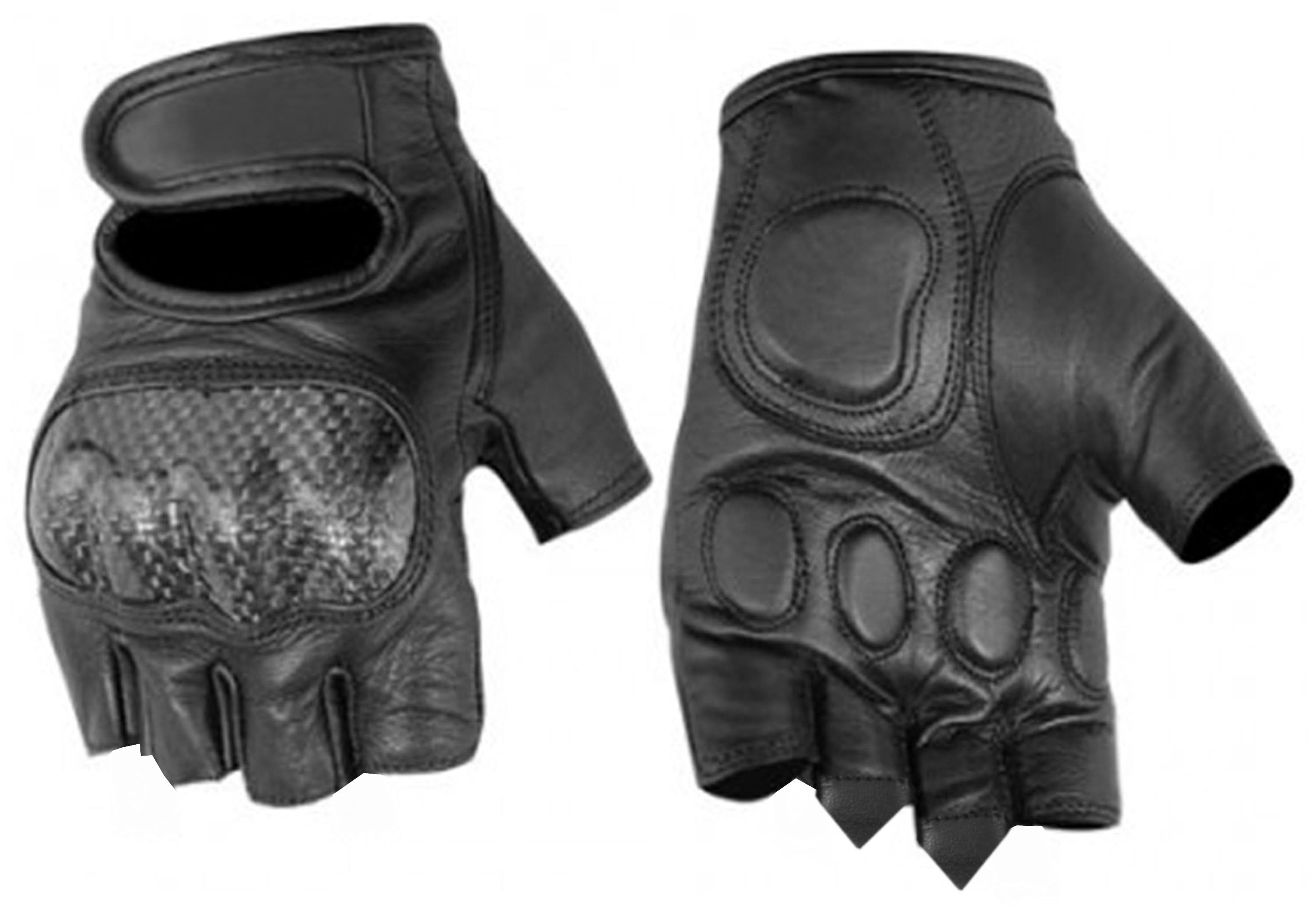 ForceGuard Men's Fingerless Leather Gloves – Hard Knuckle Protection with Premium Grip