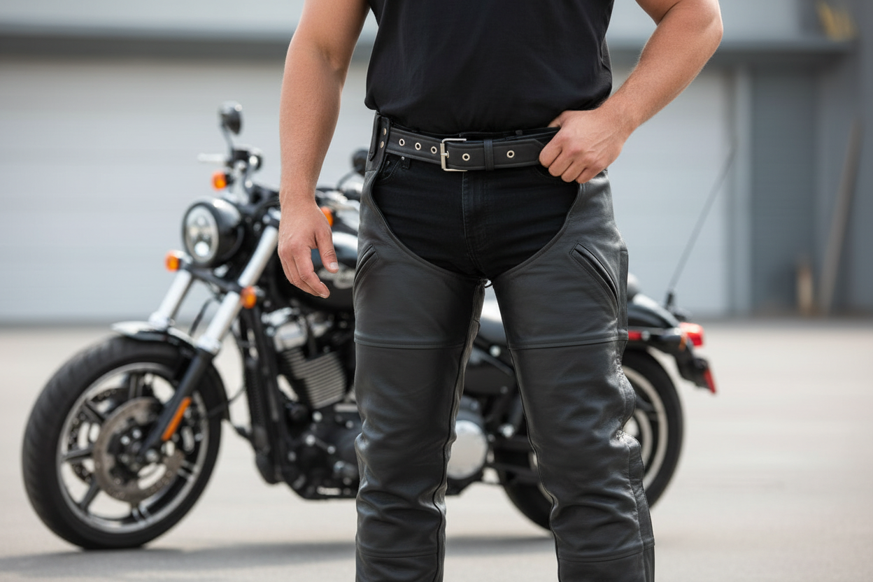 Premium Leather Chaps – Deep Pocket Thermal Lined All-Season