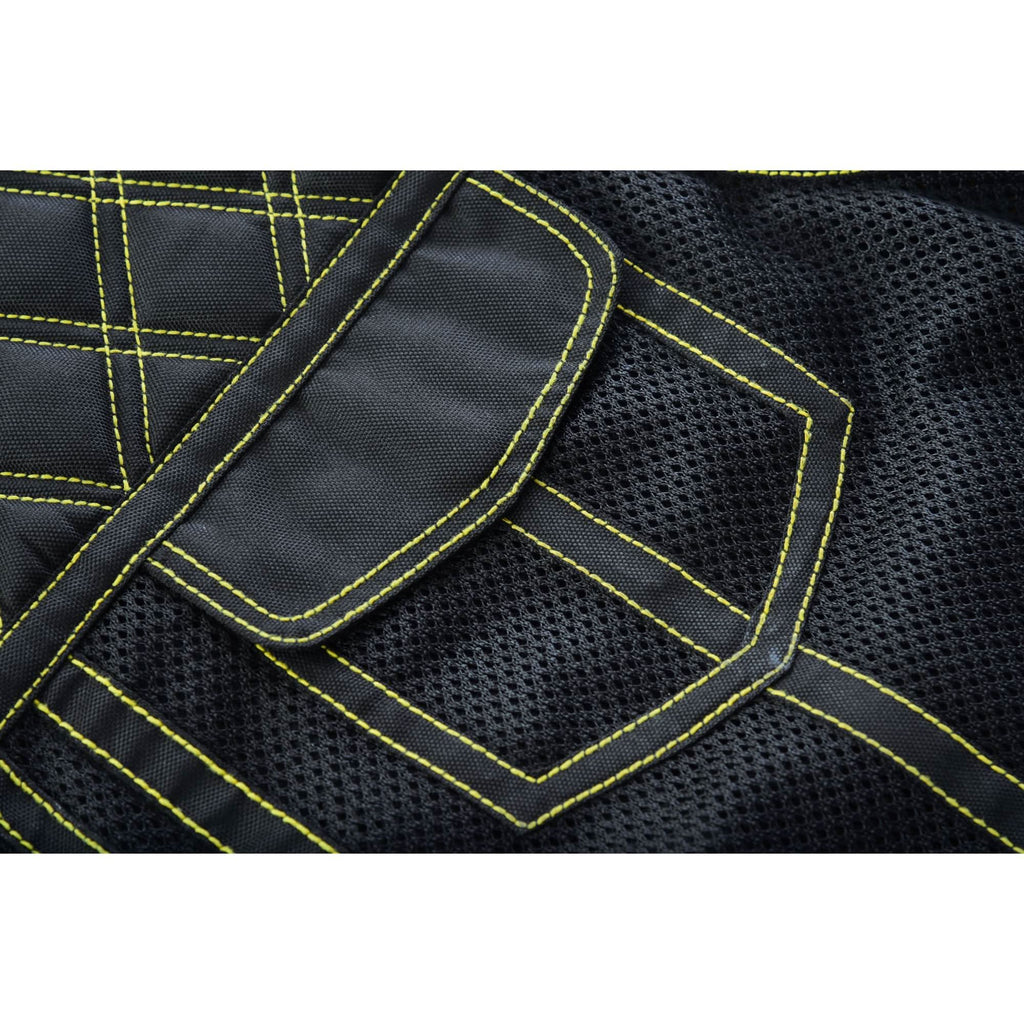 Nitro Rush Men's Mesh Vest – Black with Yellow Diamond Stitch for Maximum Airflow