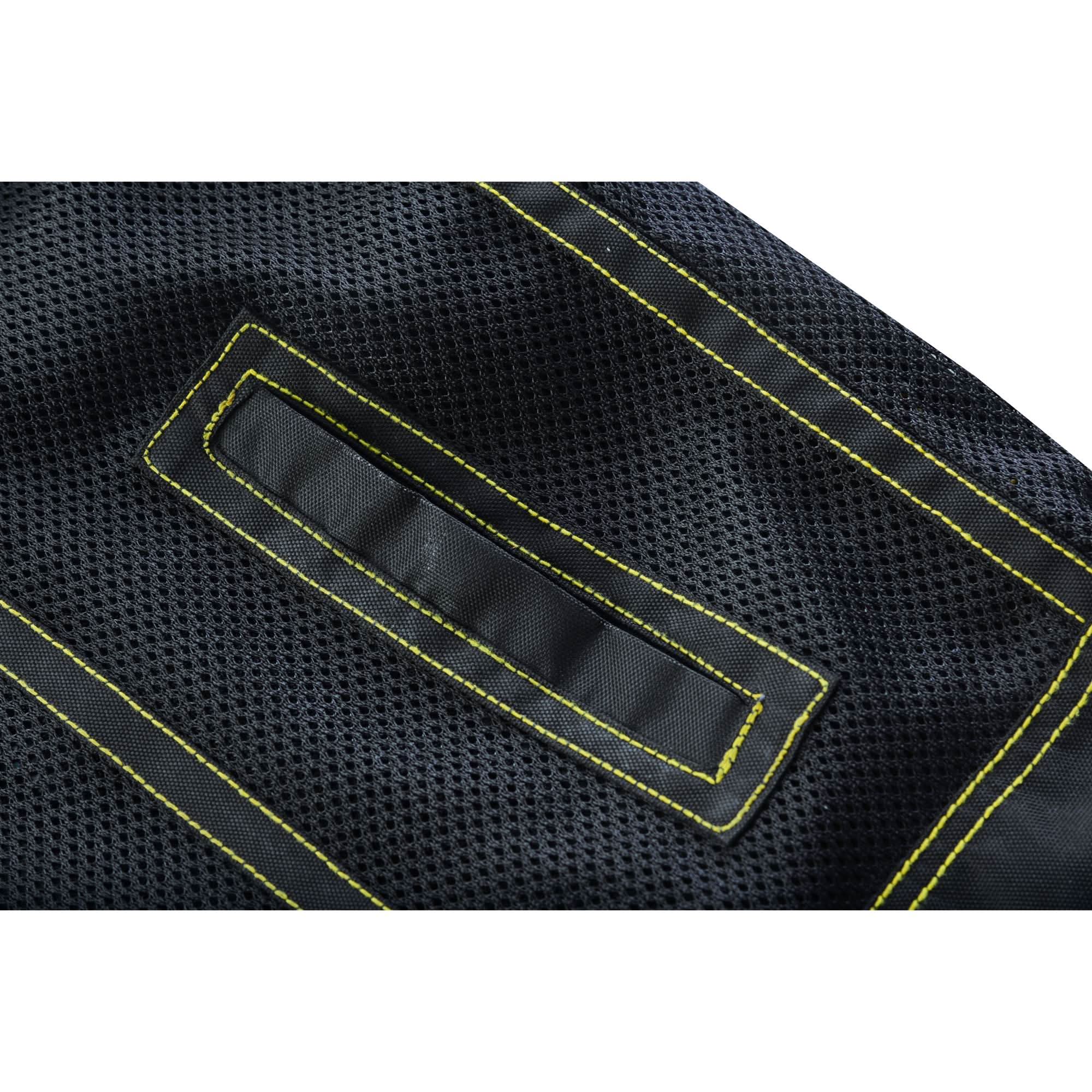 Nitro Rush Men's Mesh Vest – Black with Yellow Diamond Stitch for Maximum Airflow