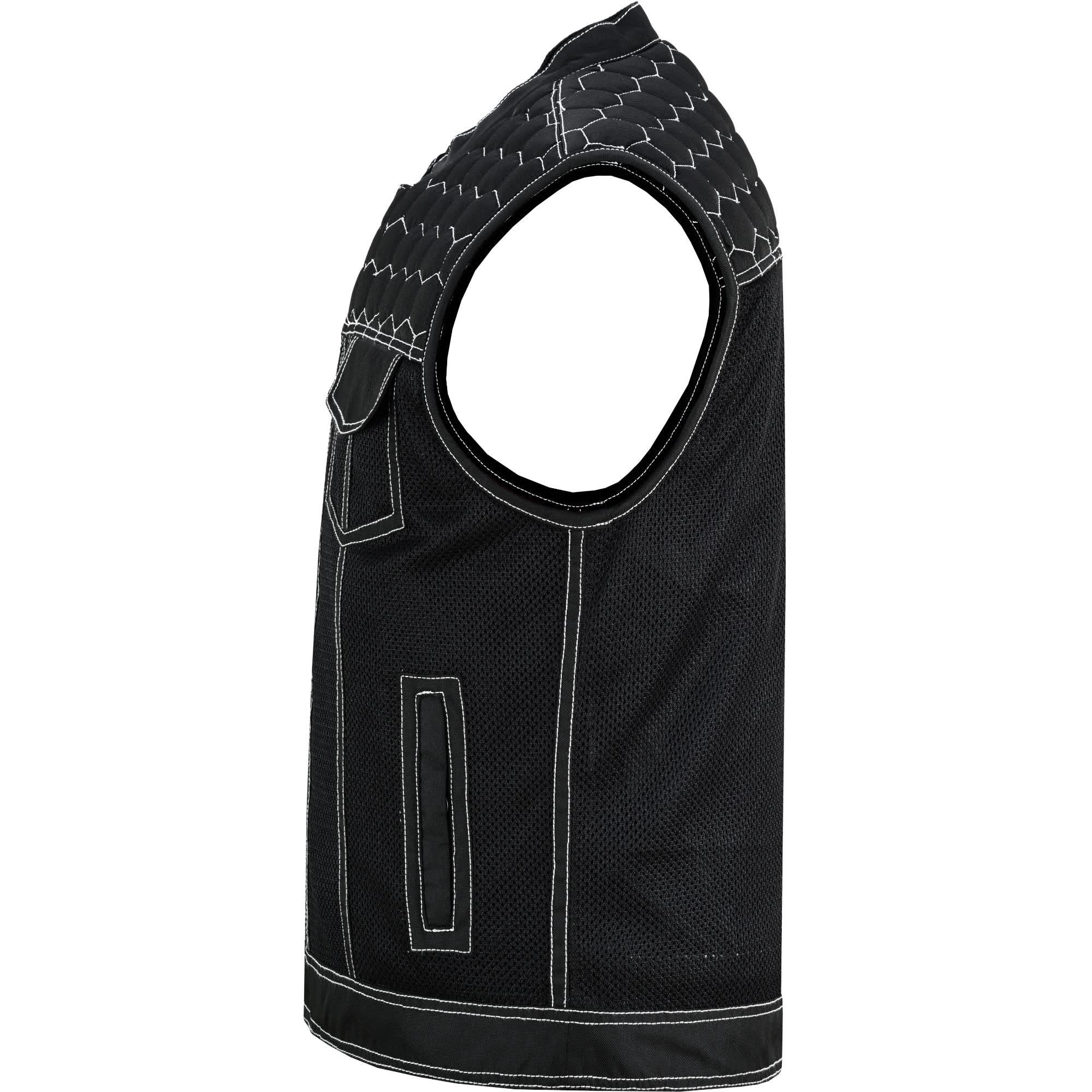 Dark Striker Men's Mesh Vest – Black with White Paisley Liner for Maximum Airflow