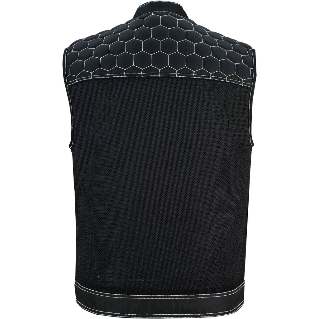 Dark Striker Men's Mesh Vest – Black with White Paisley Liner for Maximum Airflow