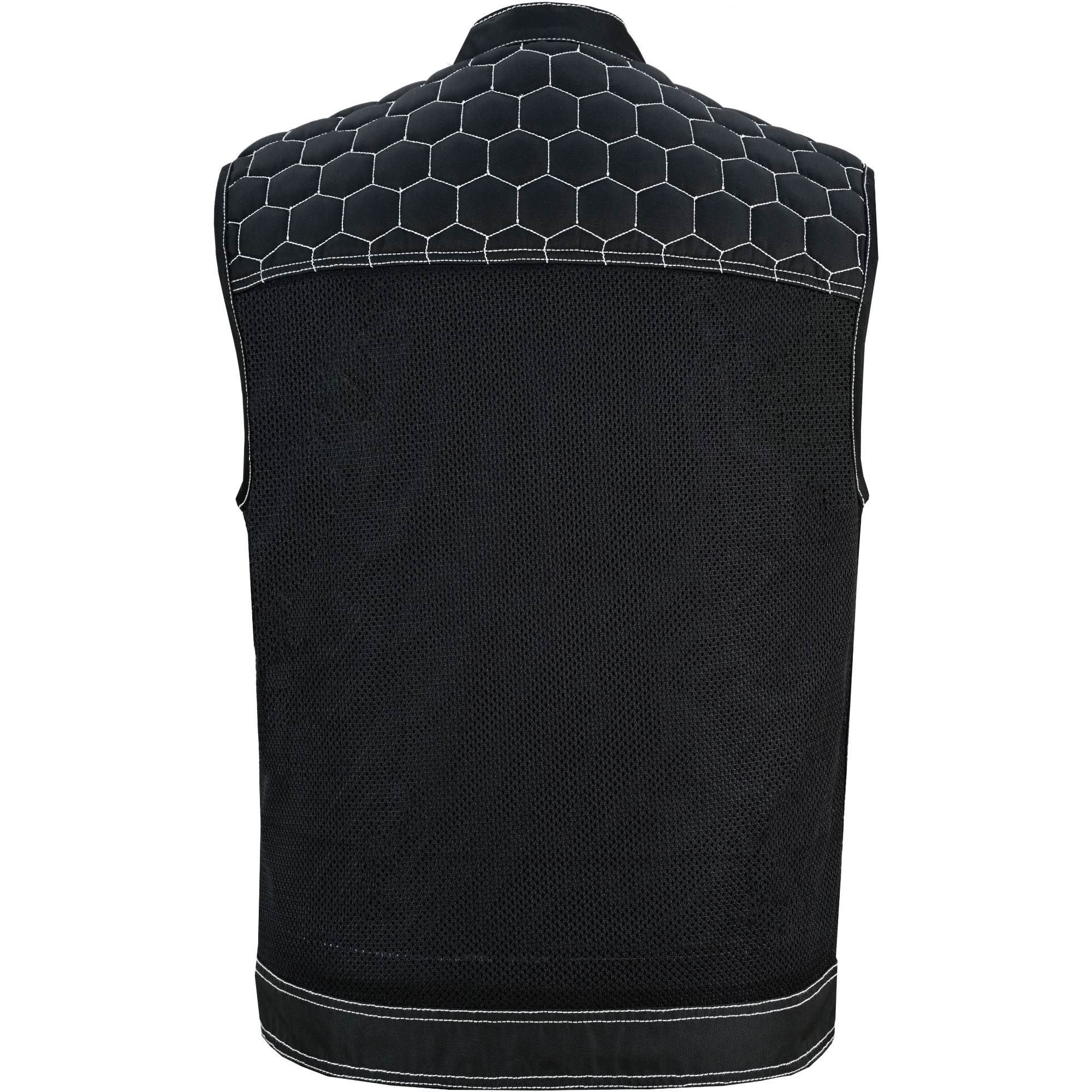 Dark Striker Men's Mesh Vest – Black with White Paisley Liner for Maximum Airflow