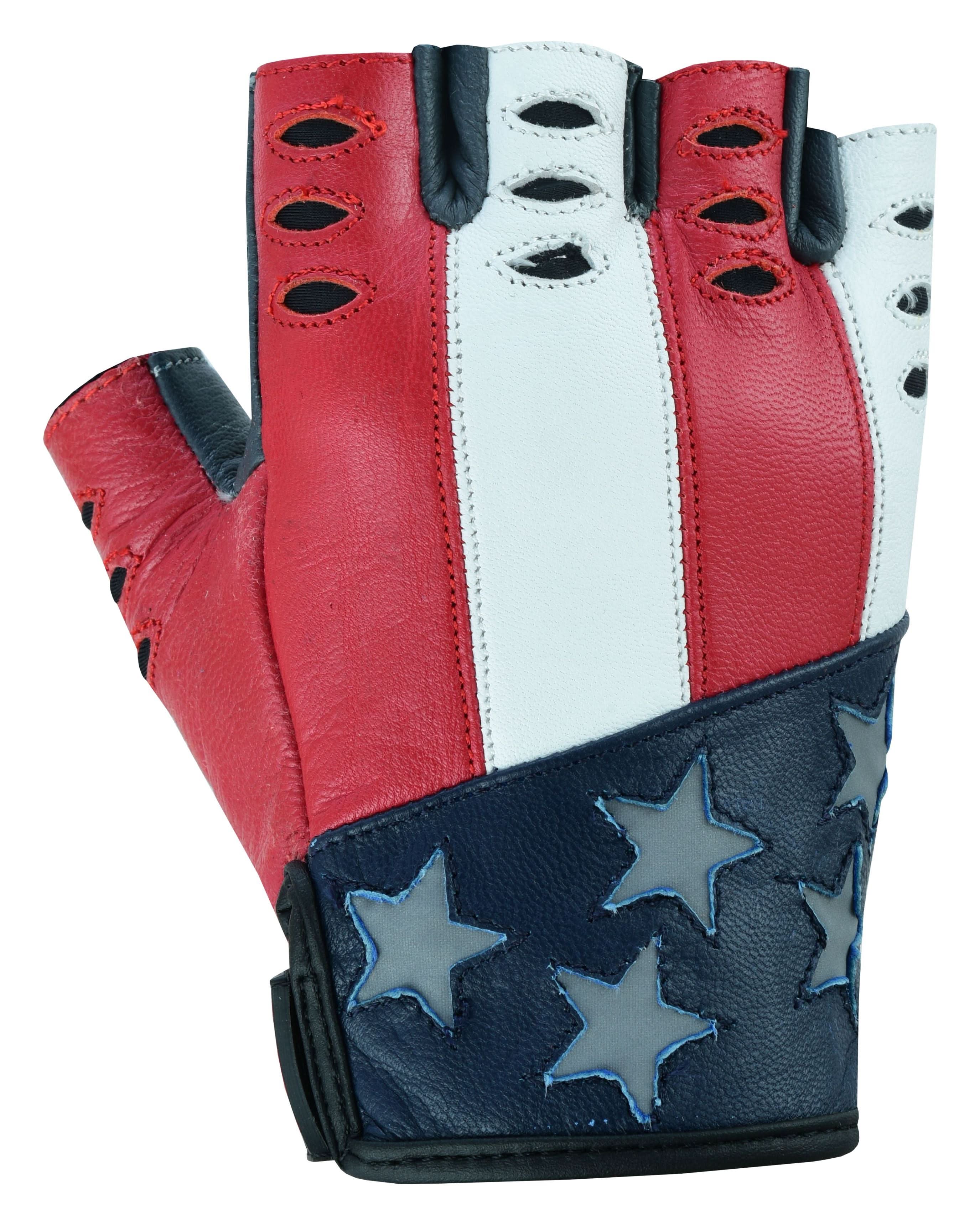 Freedom Men's Fingerless Gloves – Drum Dyed Goatskin with Reflective Stars