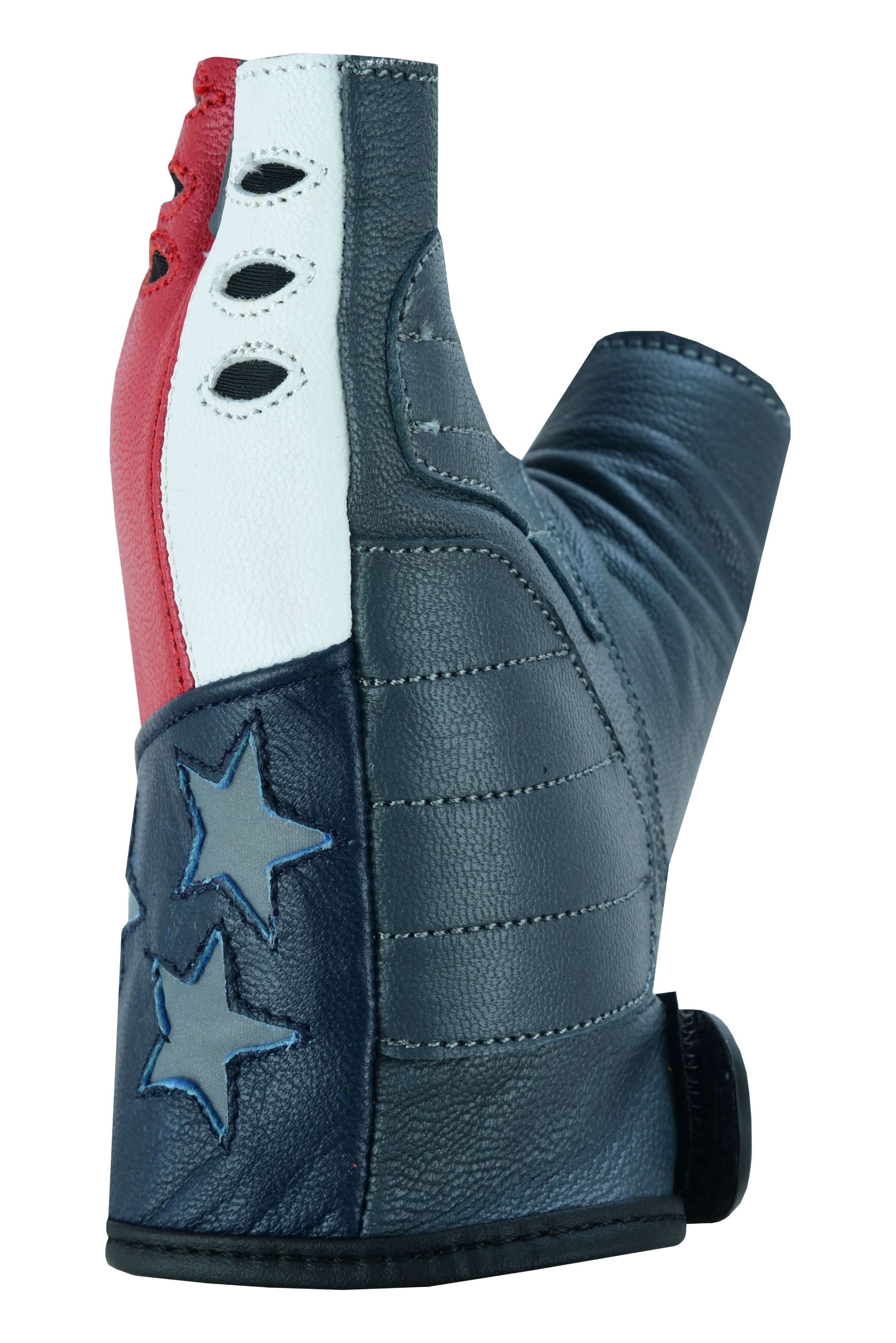Freedom Men's Fingerless Gloves – Drum Dyed Goatskin with Reflective Stars