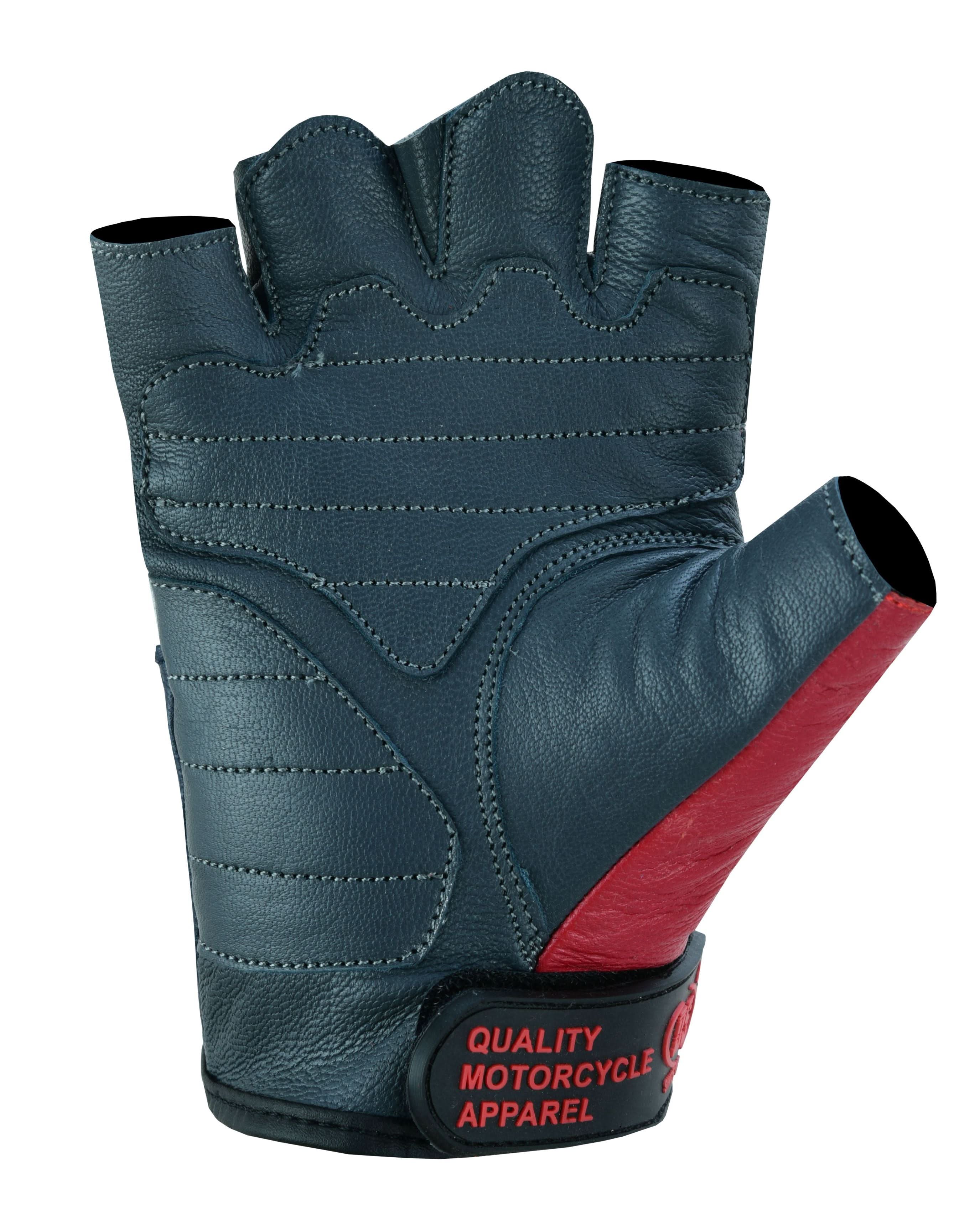 Freedom Men's Fingerless Gloves – Drum Dyed Goatskin with Reflective Stars