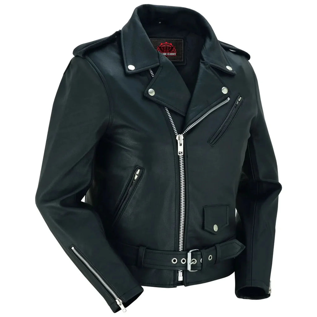 Women's Fitted Goat Leather Motorcycle Jacket