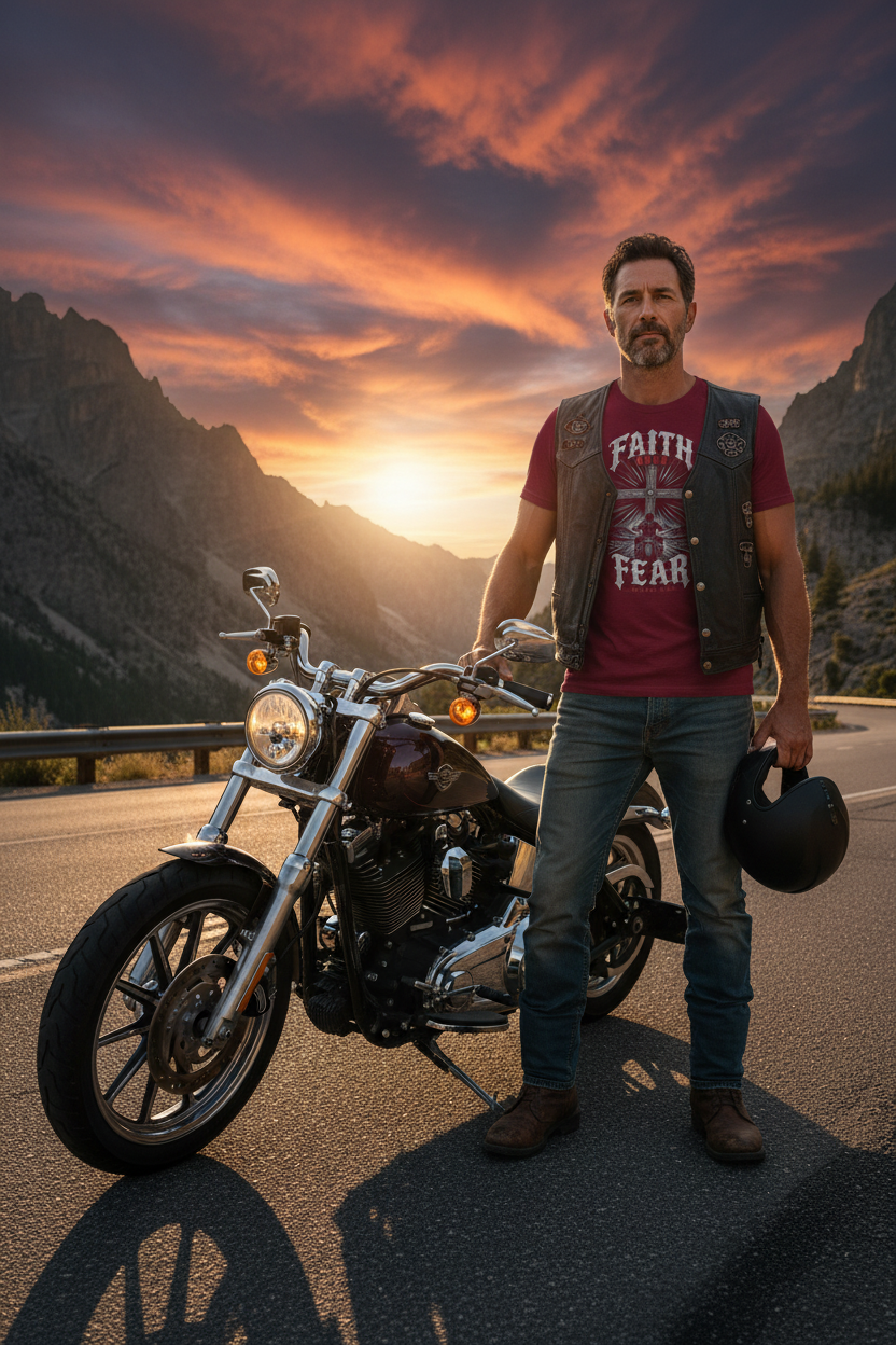 Faith Over Fear Hero Biker