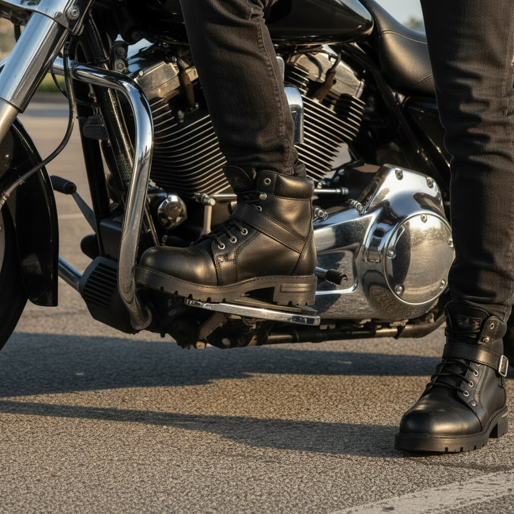 Men's 6" Leather Motorcycle Boots – Goodyear Welt Construction
