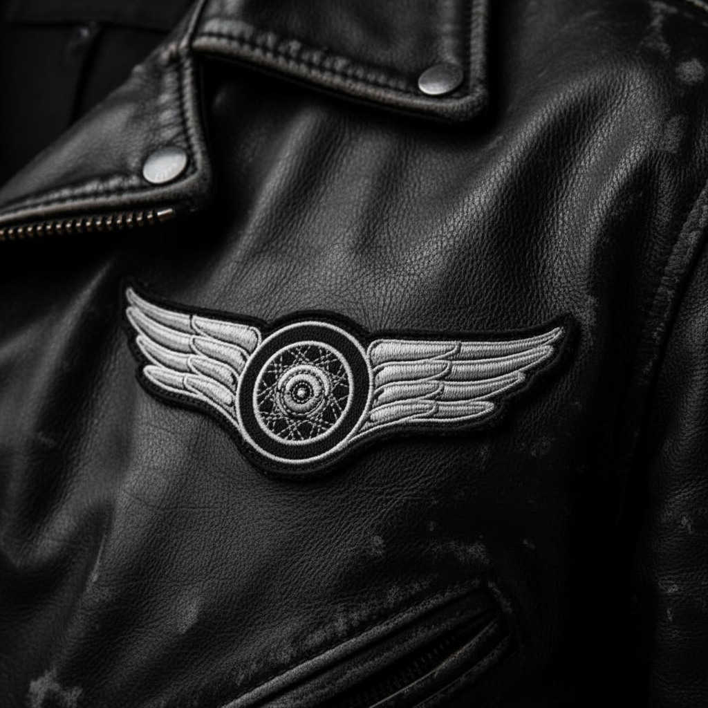 P3845 Winged Wheel Small Iron on Biker Patch
