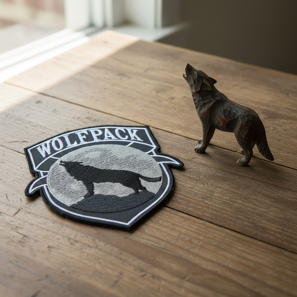 P6139 Wolfpack Patch Wolf Howling Moon Silhouette