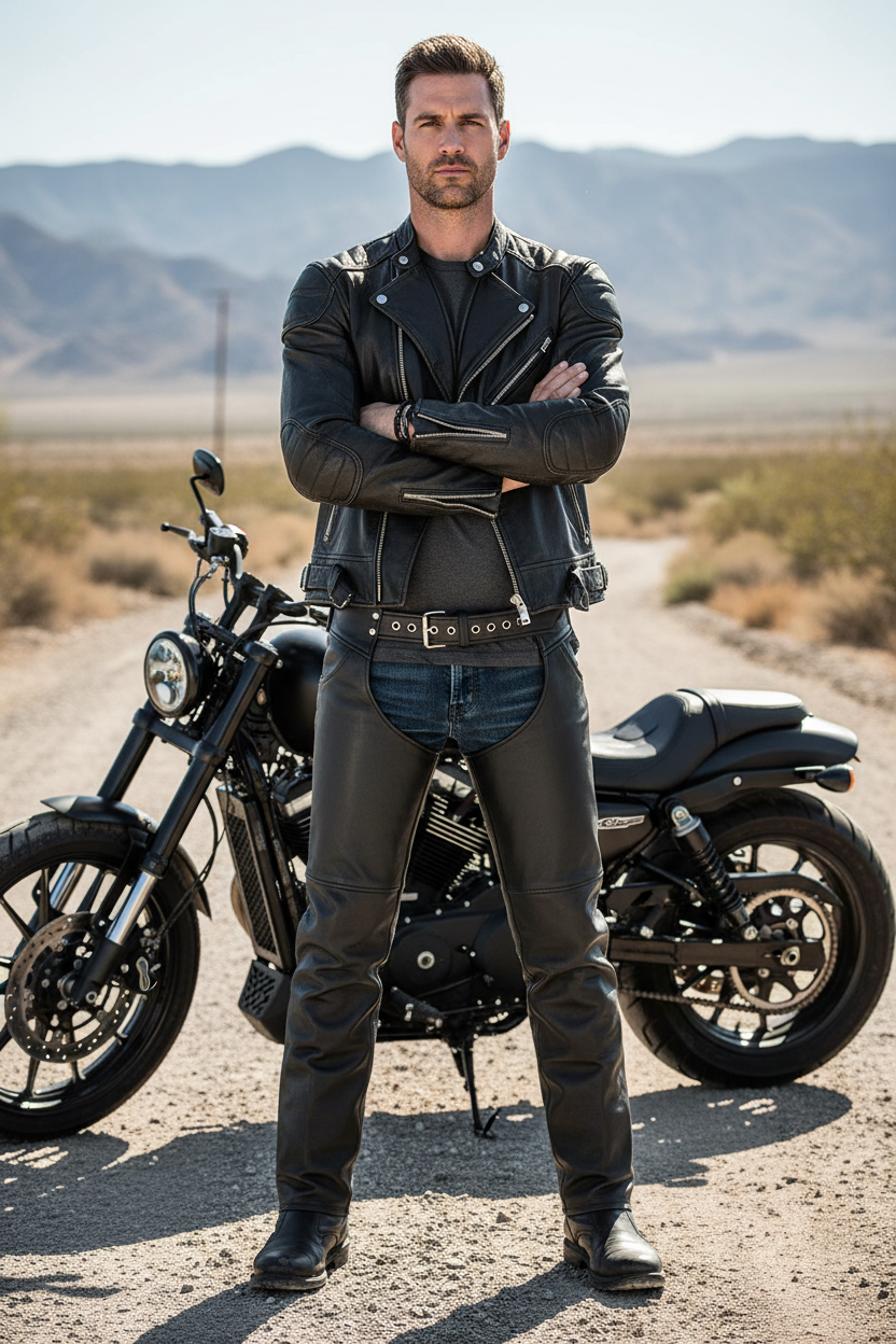 Tall Classic Leather Chaps – Premium Buffalo Hide with Jean Pockets