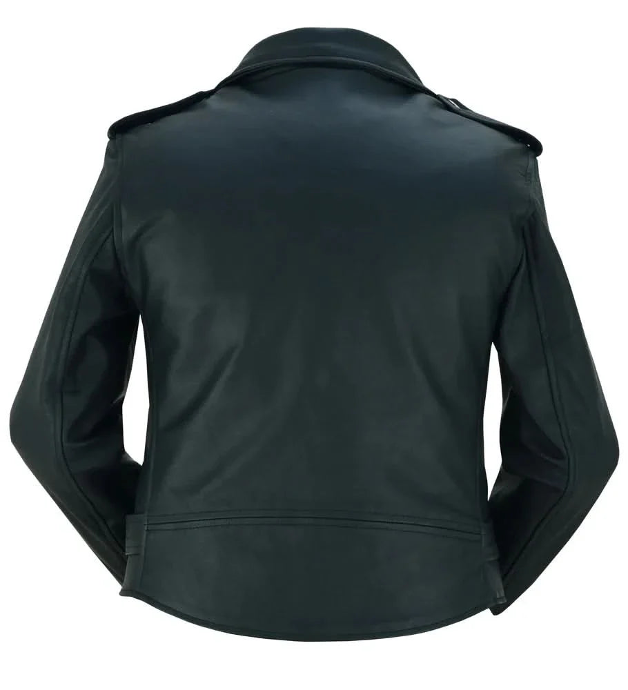 Women's Fitted Goat Leather Motorcycle Jacket