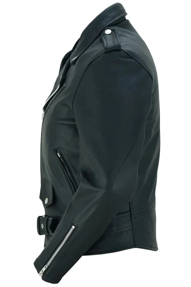 Women's Fitted Goat Leather Motorcycle Jacket