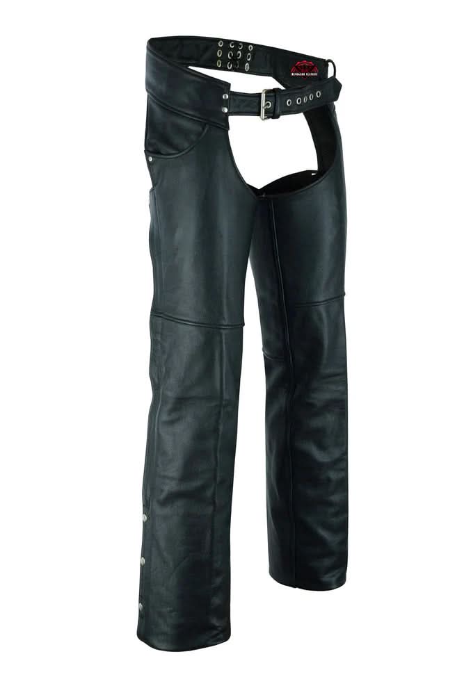 Tall Classic Leather Chaps – Premium Buffalo Hide with Jean Pockets